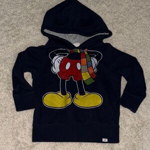 GAP Disney Kids Navy Hoodie with Colorful Mickey Design-size 4/4T